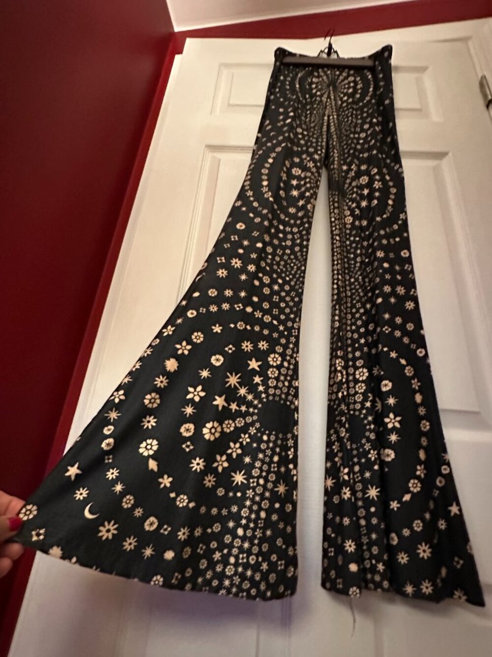 Novella Royale Bell Bottoms, Navy Blue, Stretch